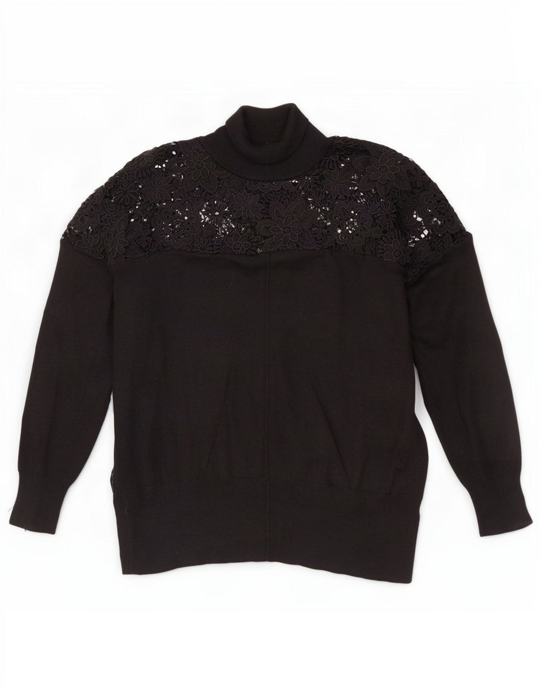 French Connection Rollkragenpullover für Damen, Gr. 14, Mittelschwarz, geblümt