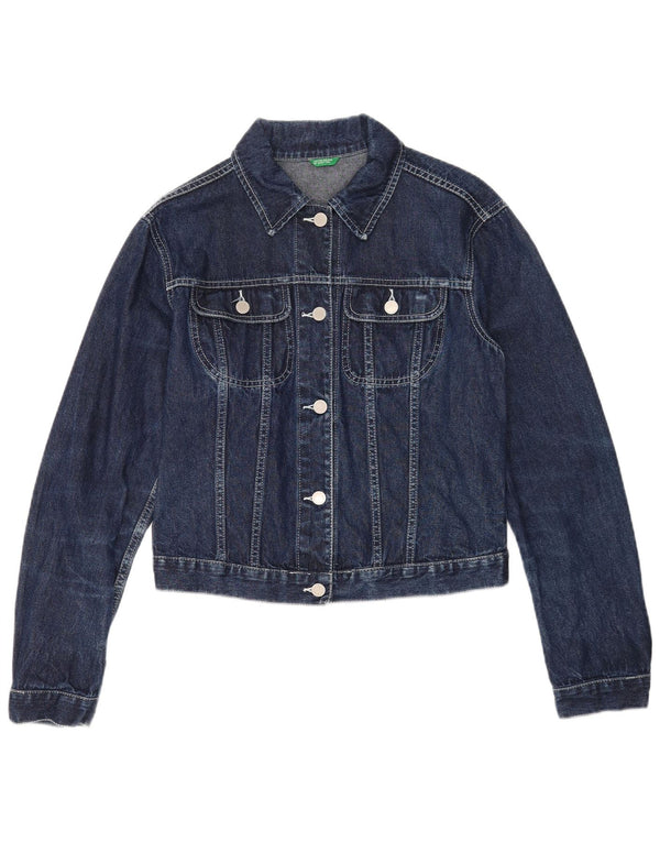 Benetton Womens Denim Jacket UK 40 Large Blue Cotton