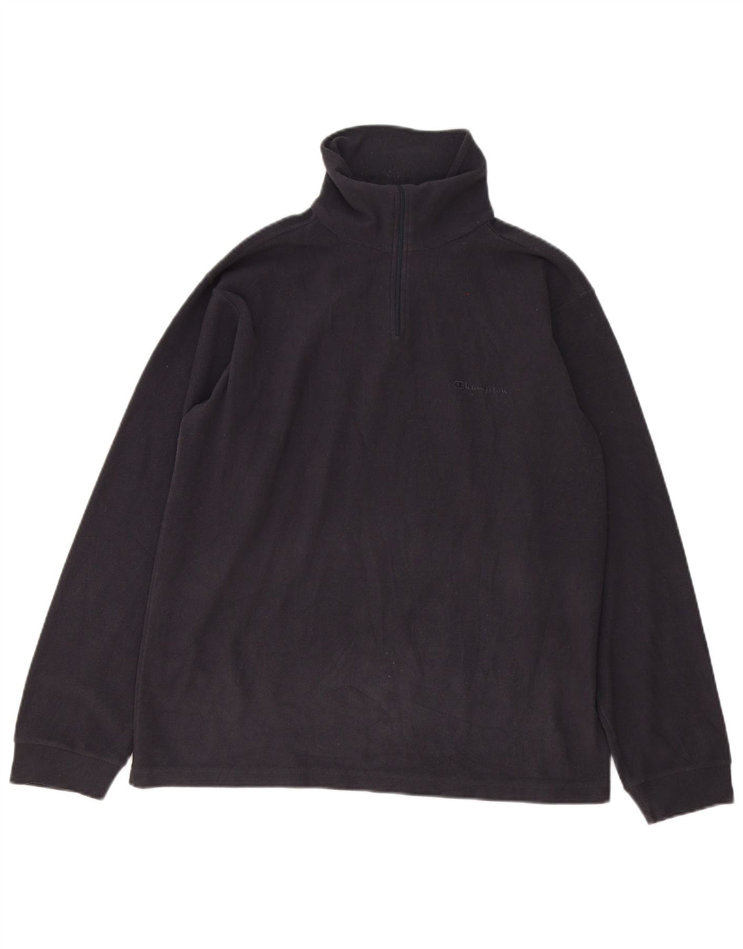 Champion Herren-Fleecepullover mit Reißverschluss am Hals, mittelgraues Polyester