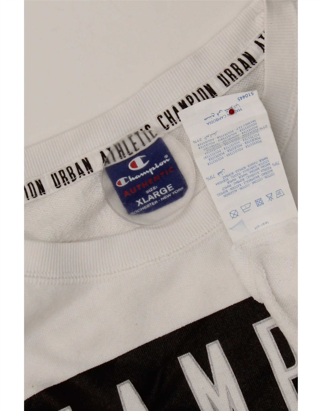 Champion Herren-Sweatshirt mit Grafik, XL, weiße Baumwolle