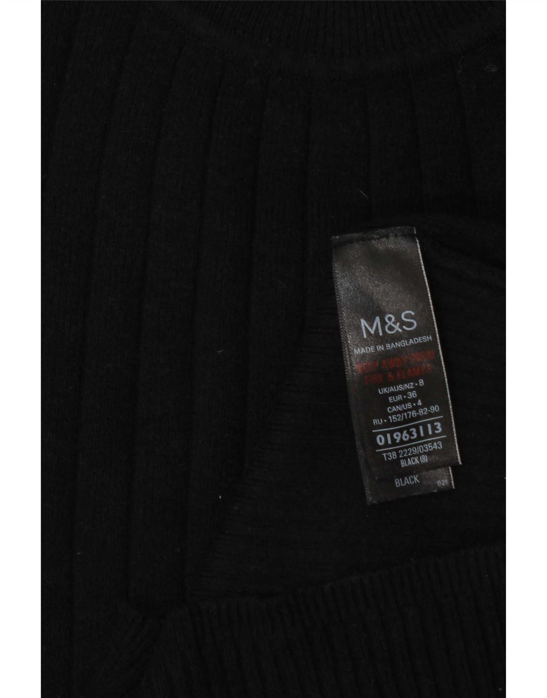 Marks & Spencer Rollkragenpullover für Damen, Gr. 8, Schwarz