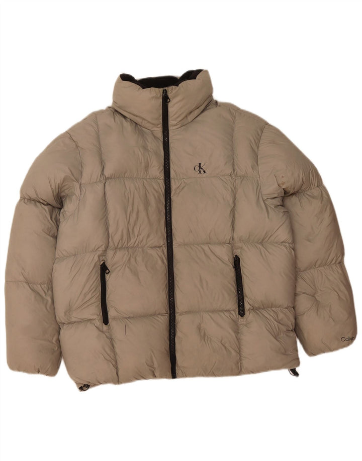 Calvin Klein Jeans Herren Wattierte Jacke UK 34 XS Beige Polyamid