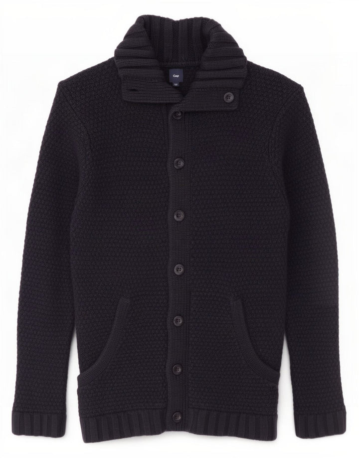 Gap Herren-Strickjacke aus mittelblauer Wolle in Marineblau