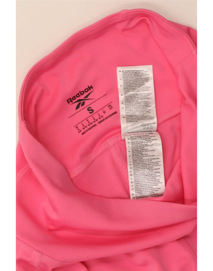 Reebok Damen Leggings UK 8/10 Small Rosa Polyester