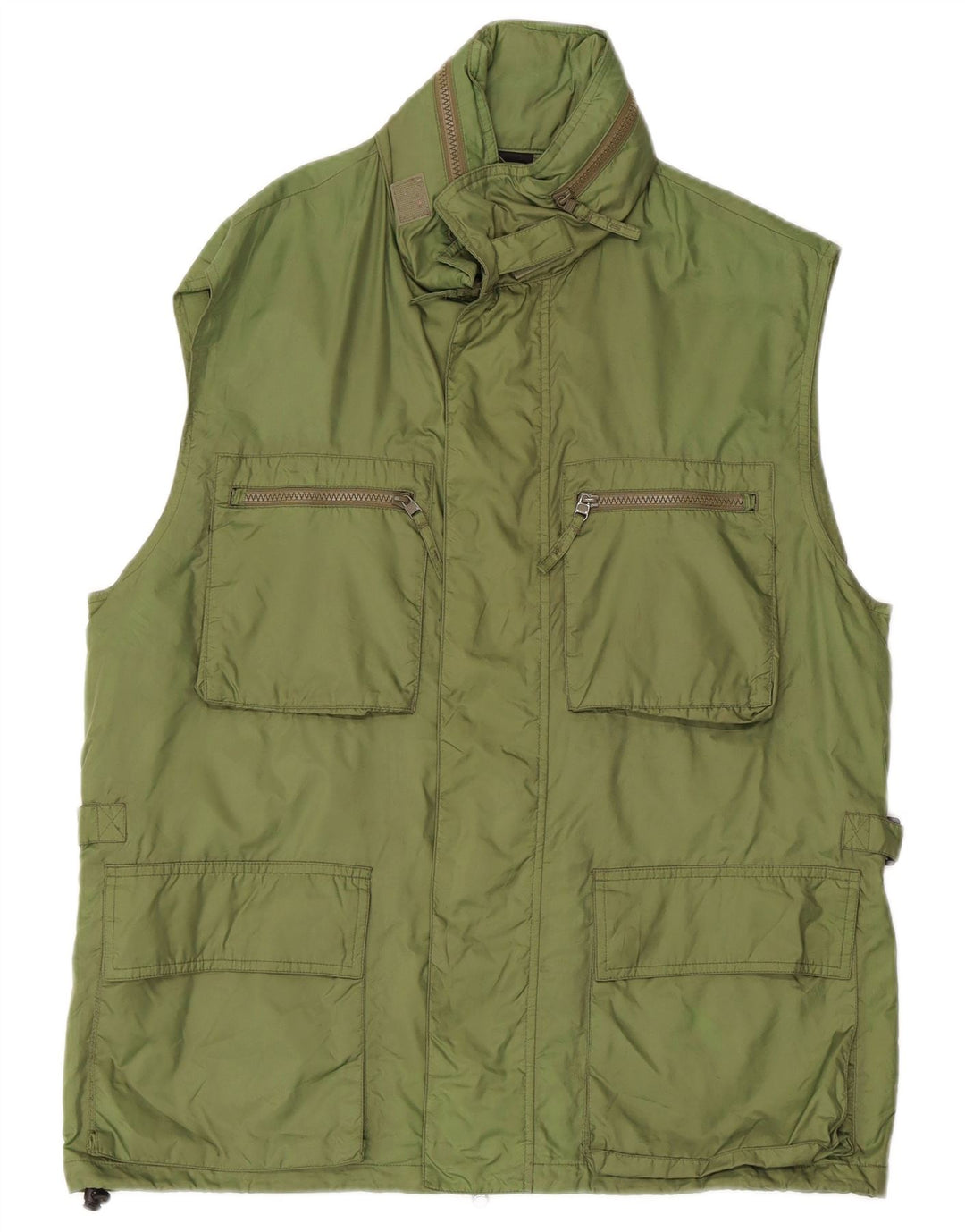 ALBERTO ASPESI Herren-Utility-Gilet mit Kapuze, UK 42 XL, grünes Nylon