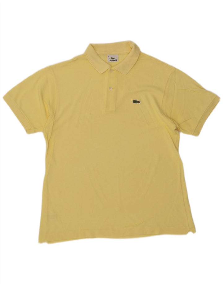 Lacoste Herren-Poloshirt, Größe 4, mittelgelbe Baumwolle