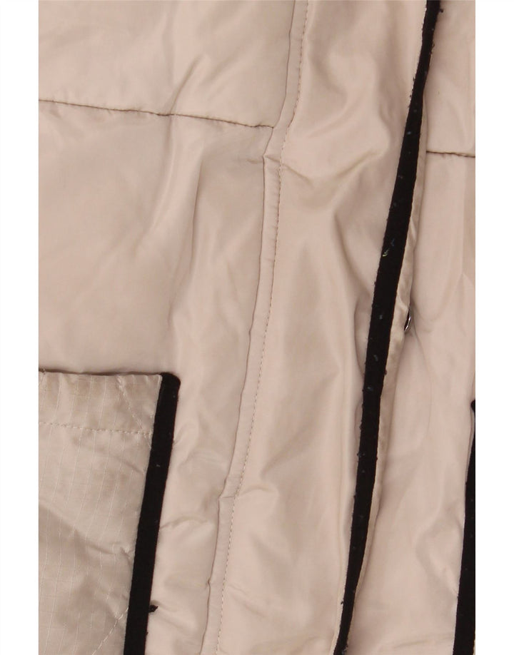 Ted Baker Wattierter Mantel mit grafischer Kapuze für Mädchen, 9–10 Jahre, Beige, Polyester