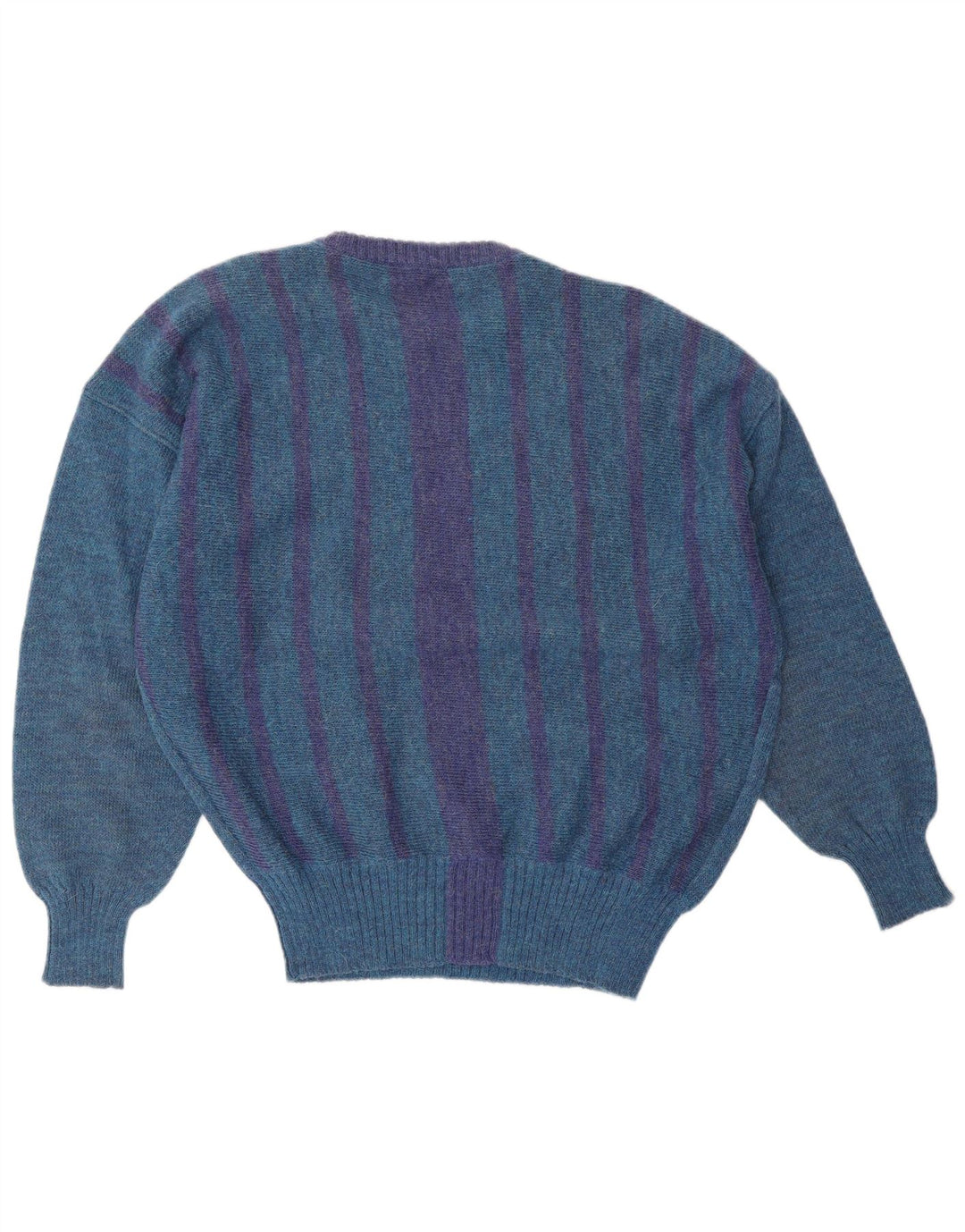 GIANNI VERSACE Herren-Pullover mit Rundhalsausschnitt, groß, blau gestreift, klassisch