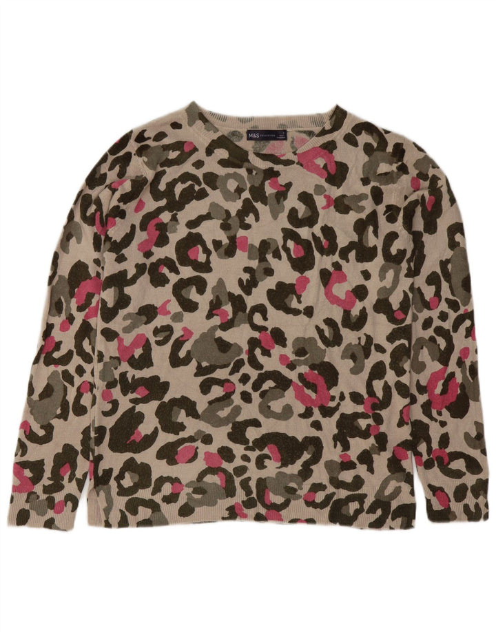 Marks & Spencer Damen-Pullover mit U-Boot-Ausschnitt, Gr. 12, Mittelbeige