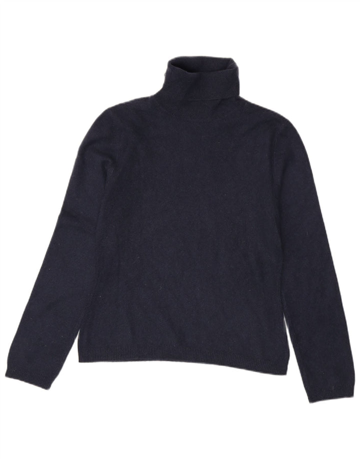 Benetton Damen-Pullover mit Rollkragen, Größe S, Marineblau, Kaschmir