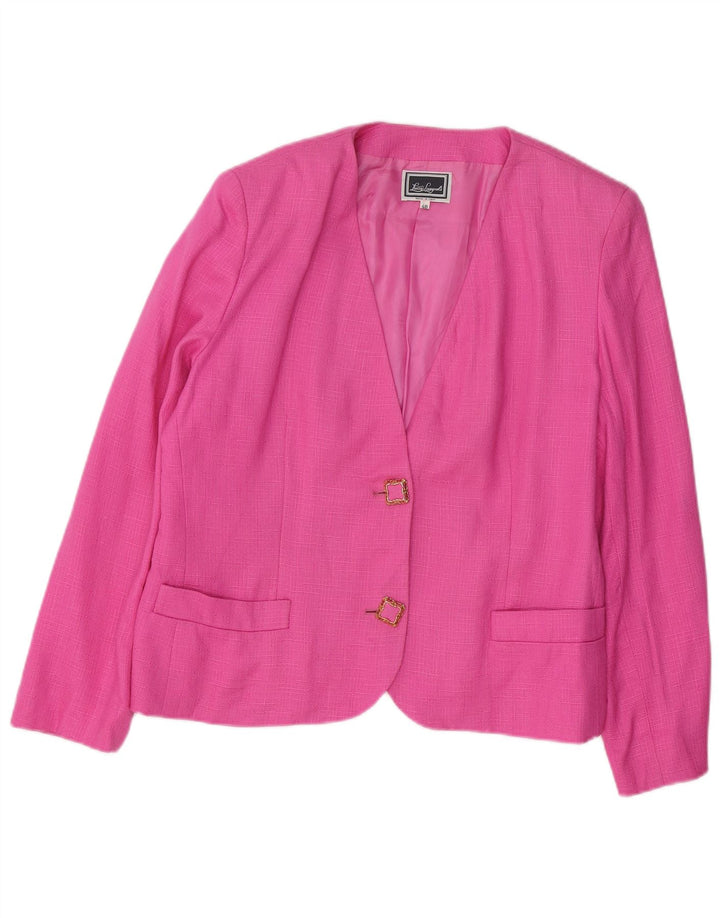 Luisa Spagnoli Damen 2-Knopf-Blazerjacke IT 48 XL Rosa Acetat