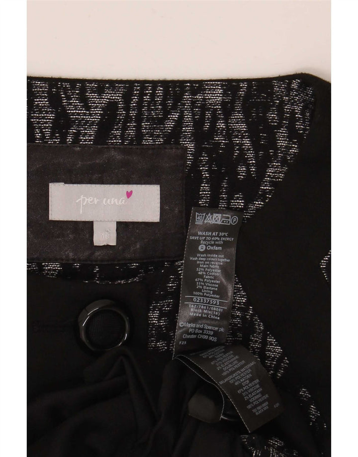 Marks & Spencer Damen-Blazer mit abstraktem Muster, Gr. 16, Schwarz