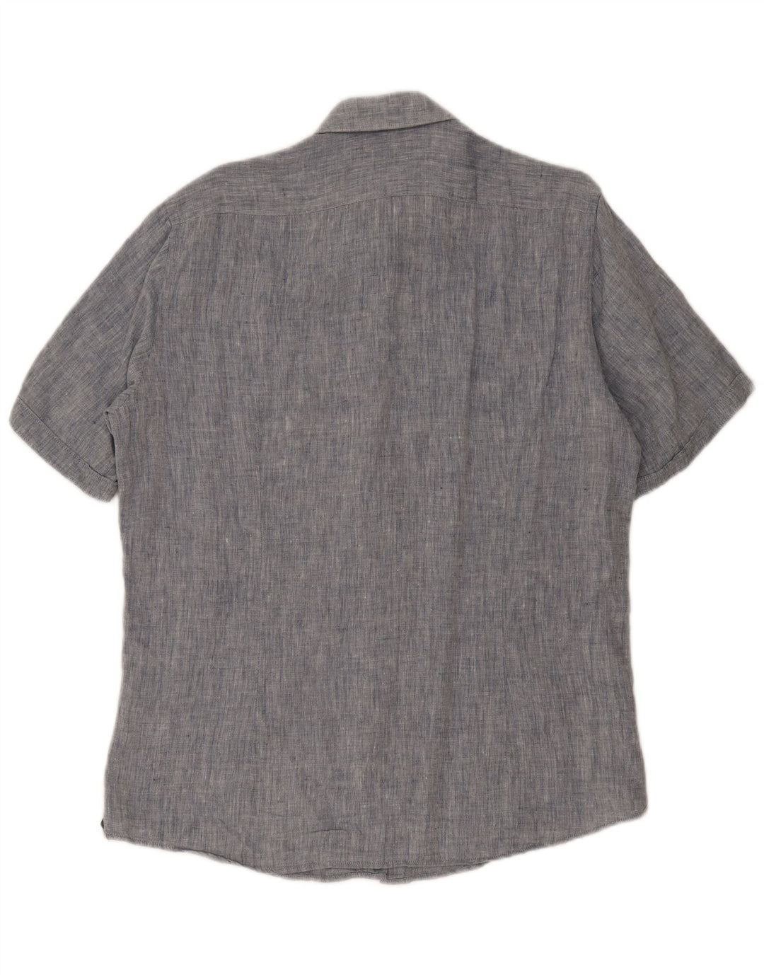 Hugo Boss Herren-Kurzarmhemd, groß, blaue Baumwolle