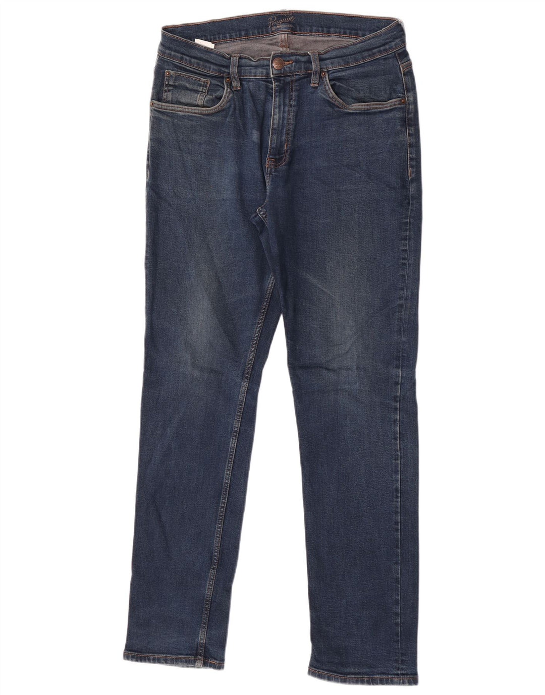Penguin Herren Slim Jeans W34 L32 Blaue Baumwolle