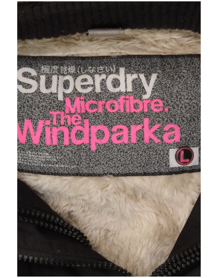Superdry Herren-Sherpa-Parka mit Kapuze, UK 40, Größe L, Schwarz, Polyester