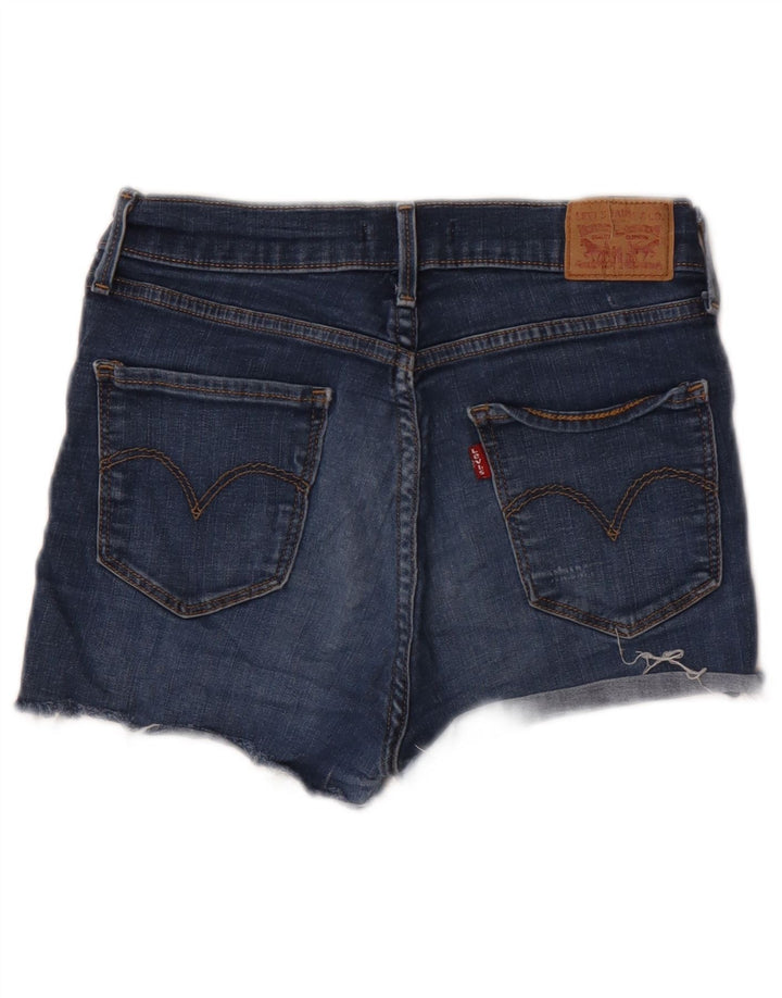 LEVI'S Damen 720 High Rise Denim Shorts W28 Mittelblaue Baumwolle