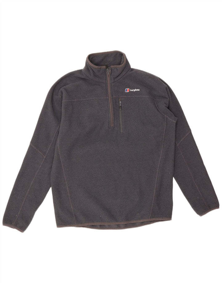 Berghaus Herren-Fleecepullover mit Reißverschluss am Hals, mittelgraues Polyester