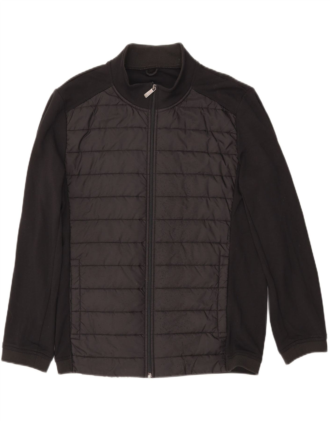 ZARA Herren-Trainingsanzug-Oberteil, Jacke, groß, aus schwarzem Polyester