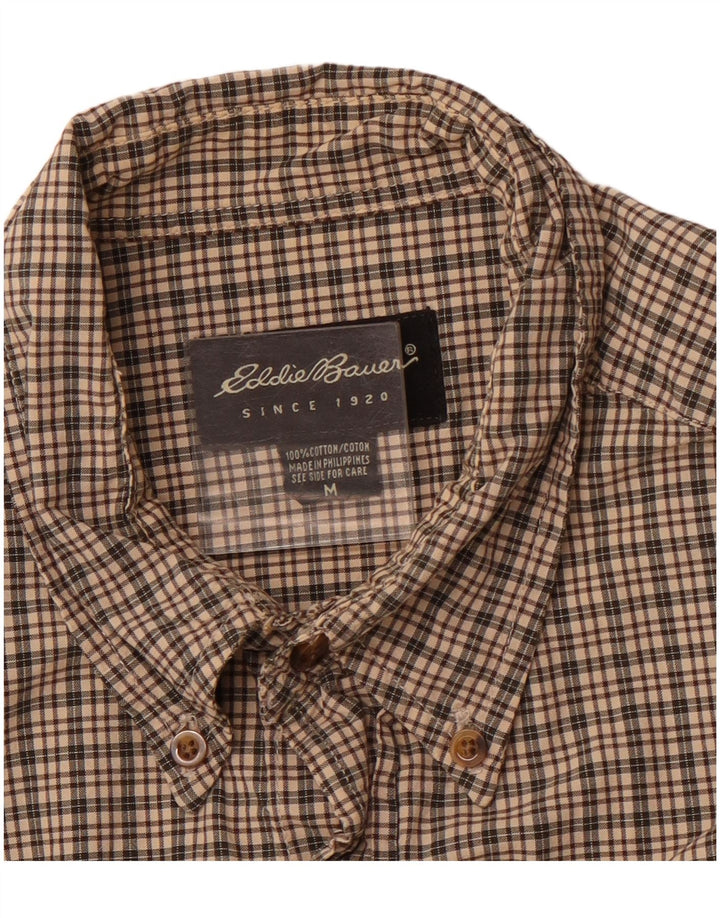 EDDIE BAUER Herrenhemd mittelbraun kariert Baumwolle