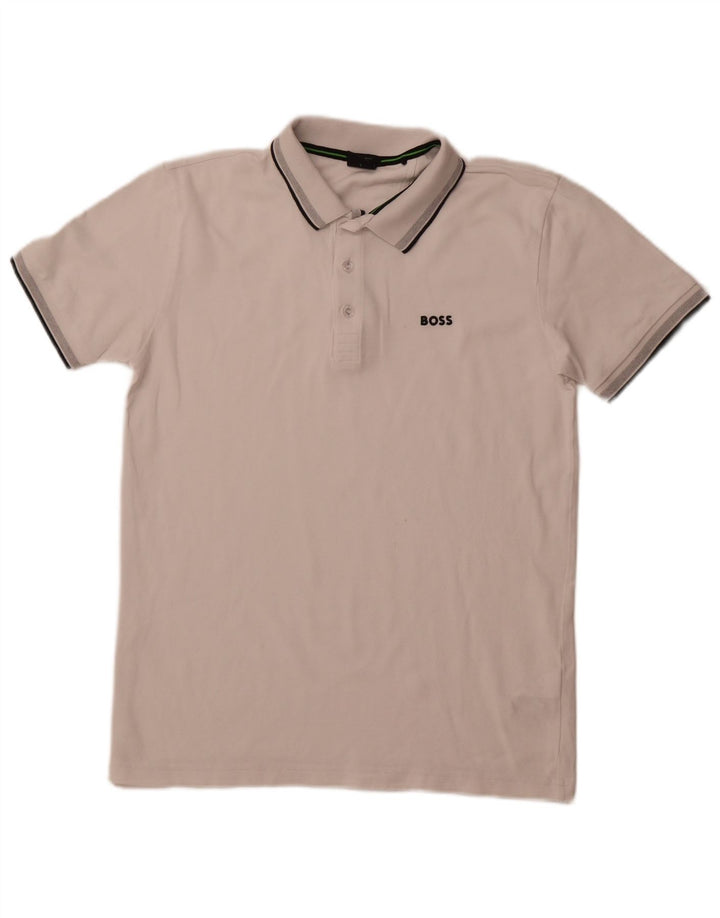 HUGO BOSS Herren-Poloshirt mit normaler Passform, große weiße Baumwolle