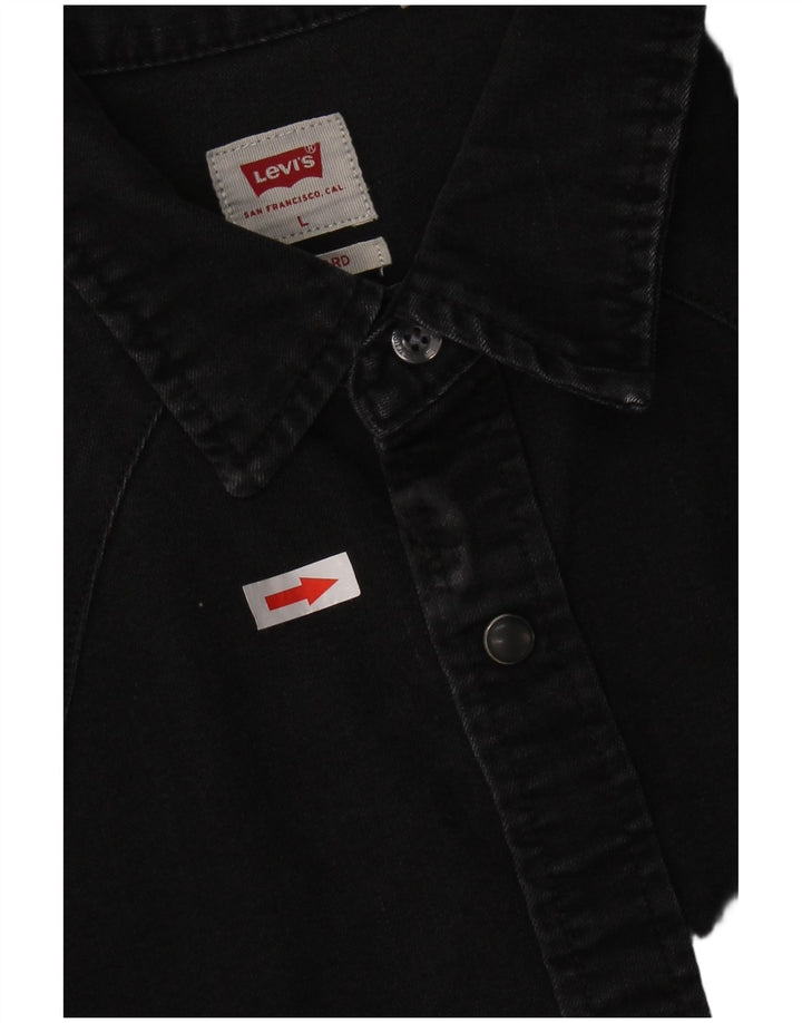 LEVI'S Herren Standard-Jeanshemd, groß, schwarze Baumwolle