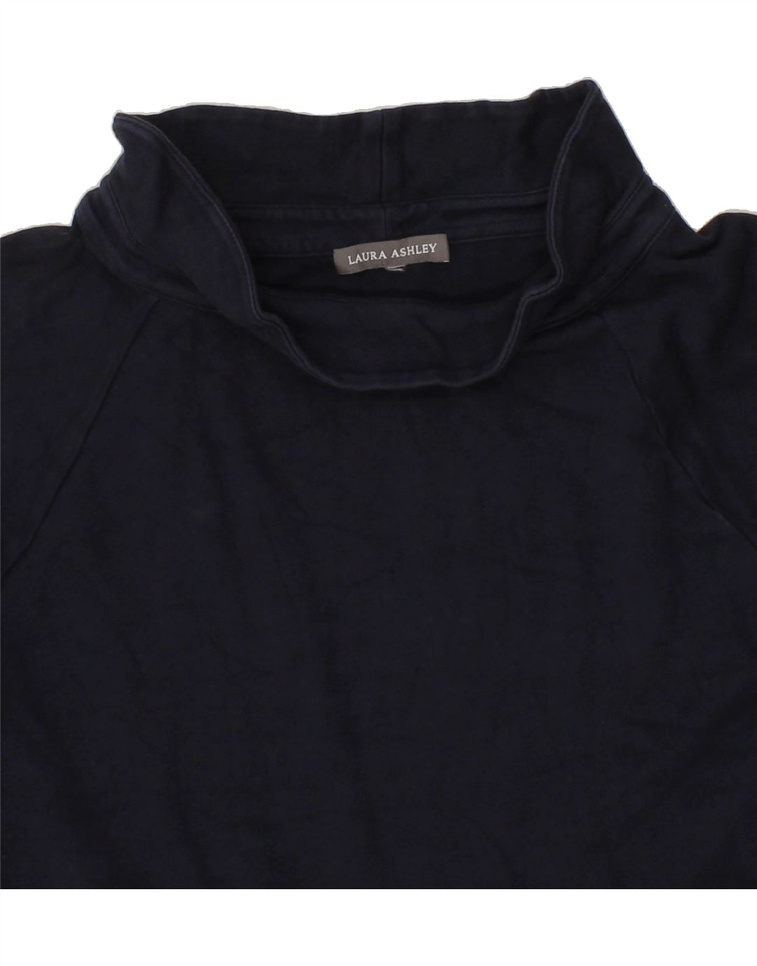 LAURA ASHLEY Womens 3/4 Sleeve Sweatshirt Jumper UK 14 Medium Navy Blue Vintage Laura Ashley and Second-Hand Laura Ashley from Messina Hembry 