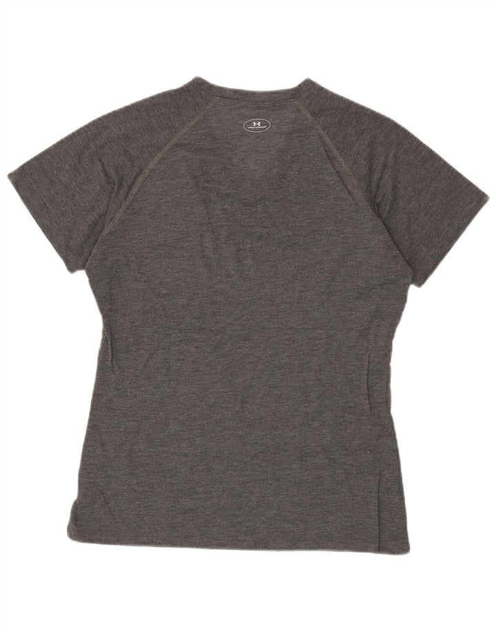 UNDER ARMOUR Damen T-Shirt Top UK 12 Mittelgraues Polyester