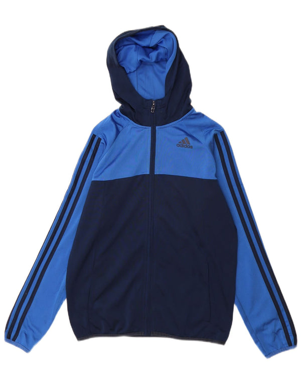 Adidas Jungen-Trainingsanzug mit Kapuze, Top-Jacke, 13–14 Jahre, Marineblau, Farbblock