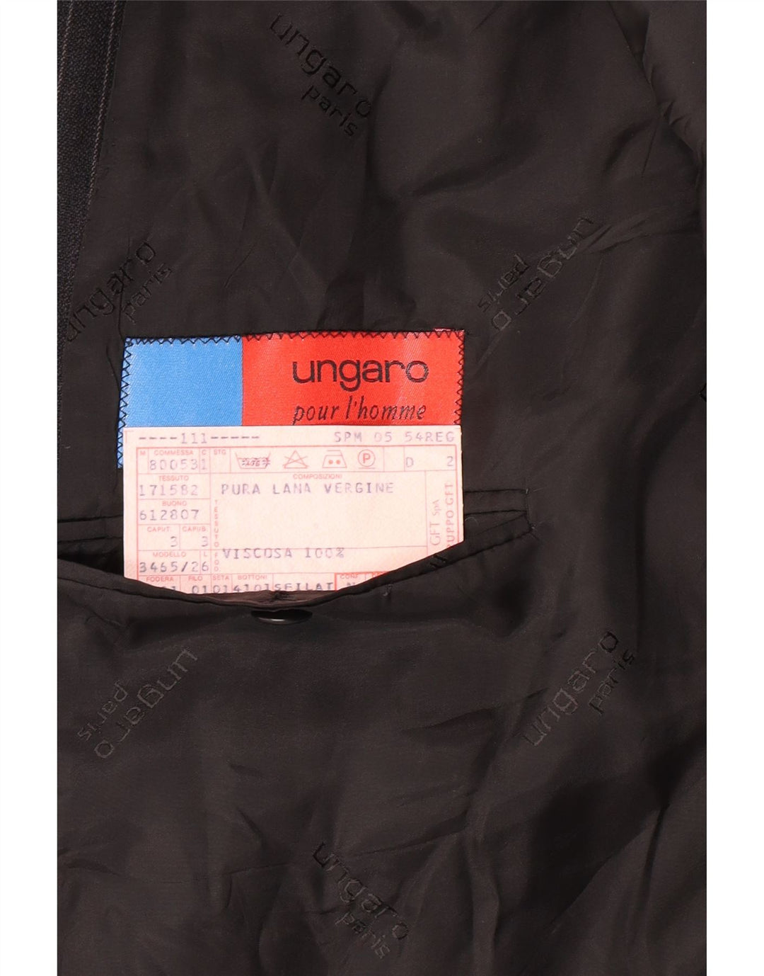 UNGARO Herren Blazer Jacke IT 54 2XL Schwarz Nadelstreifen Klassisch
