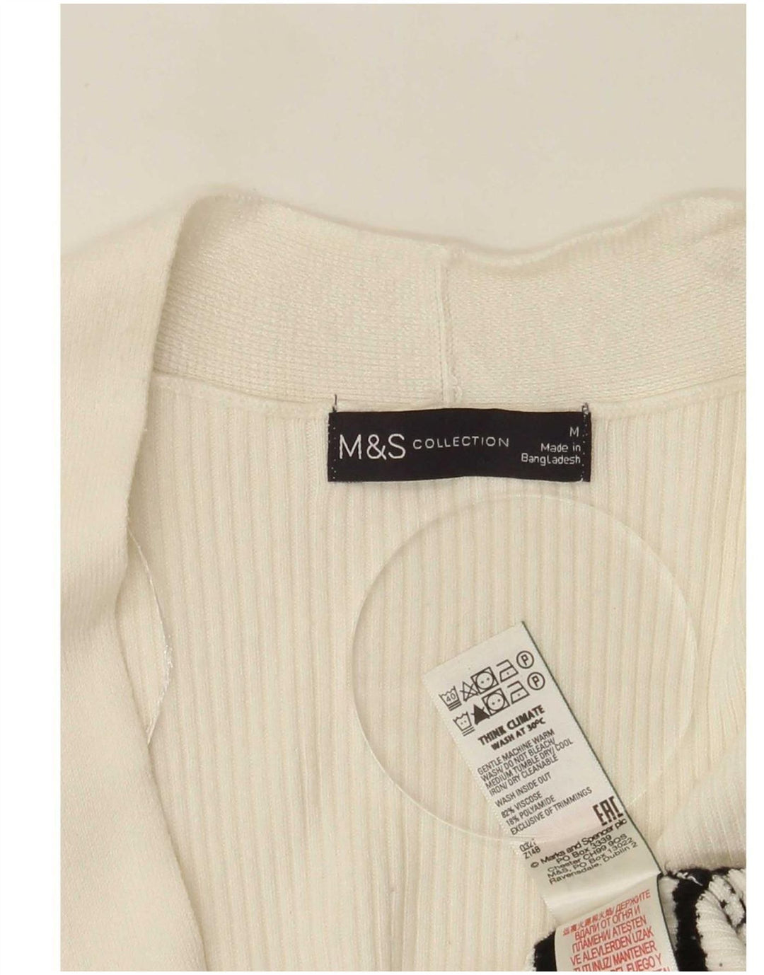 Marks & Spencer Damen Longline-Cardigan-Pullover UK 14 Medium Off White