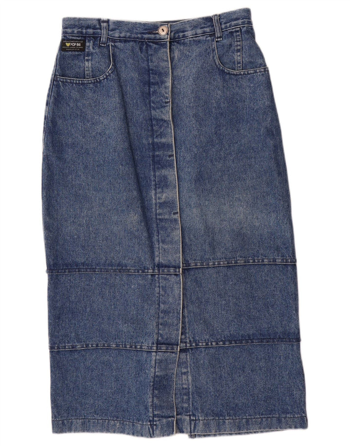 POP 84 Damen Jeansrock IT 46 Large W28 Blaue Baumwolle