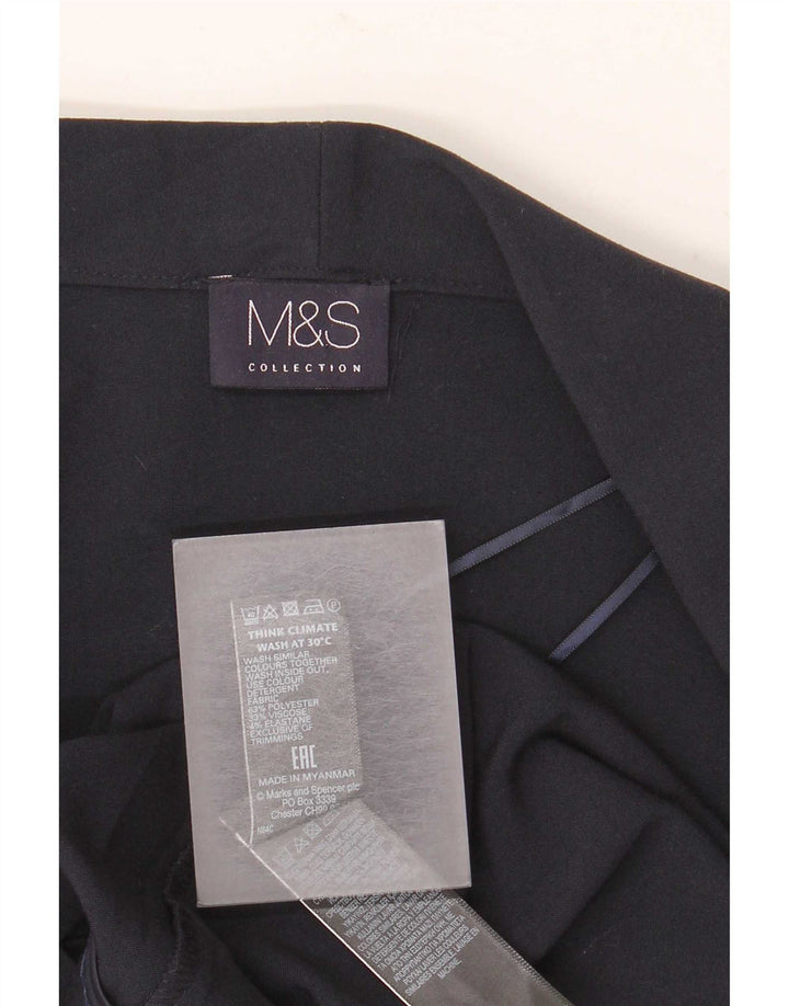 Marks & Spencer Offene Damen-Blazerjacke UK 12 Mittelmarineblaues Polyester