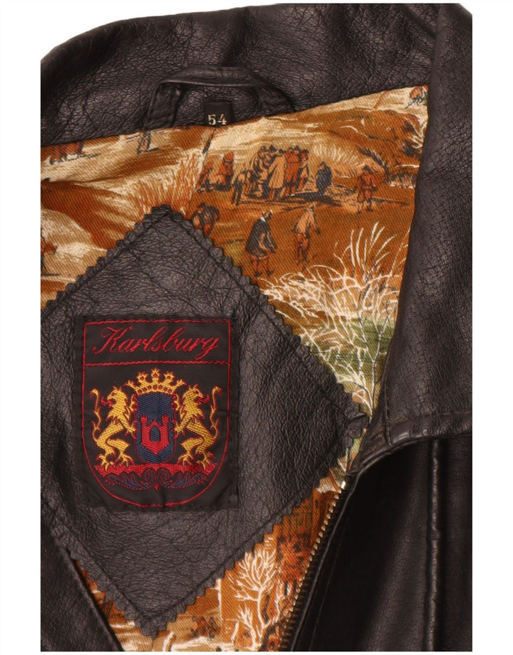 Karlsburg Herren Lederjacke IT 54 2XL Schwarzes Leder