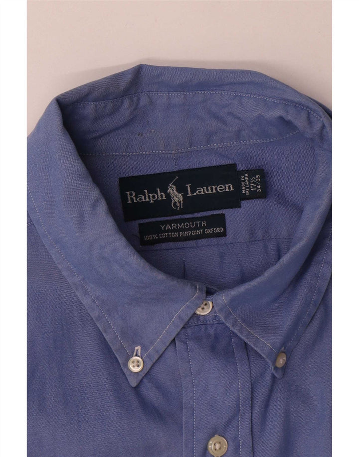 Ralph Lauren Herrenhemd, Größe 17 1/2 XL, blaue Baumwolle