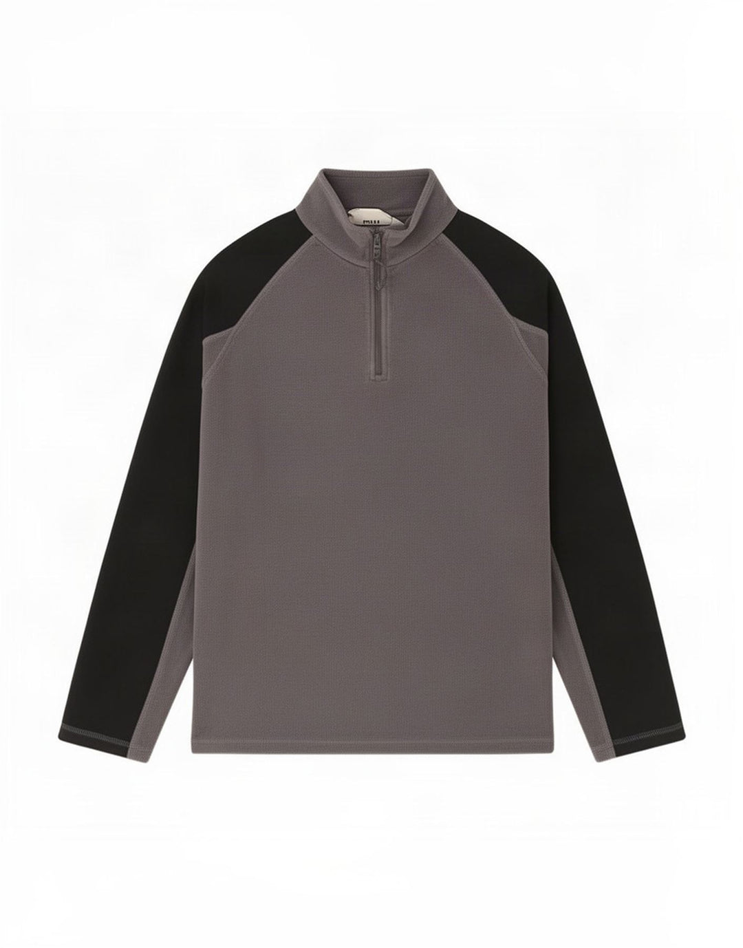 Mountain Warehouse Herren-Fleecepullover mit Reißverschluss am Kragen, Mittelgrau, Farbblock