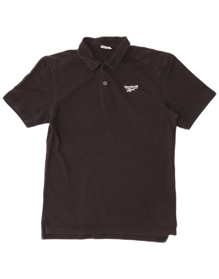 Reebok Herren Poloshirt Medium Schwarz Baumwolle