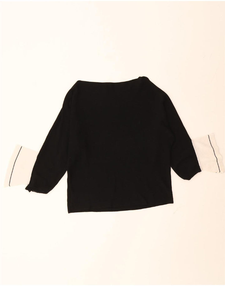 GIANFRANCO FERRE Womens Crop Boat Neck Jumper Sweater IT 42 Medium Black Vintage Gianfranco Ferre and Second-Hand Gianfranco Ferre from Messina Hembry 