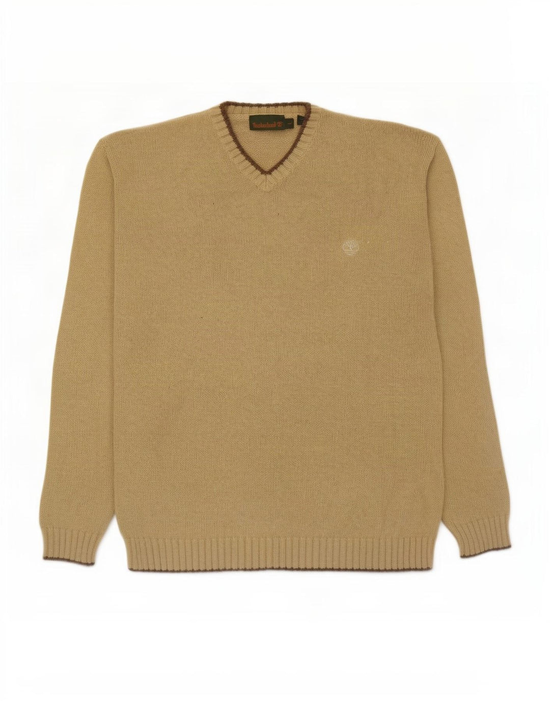Timberland Herren-Pullover mit V-Ausschnitt, groß, grüne Baumwolle