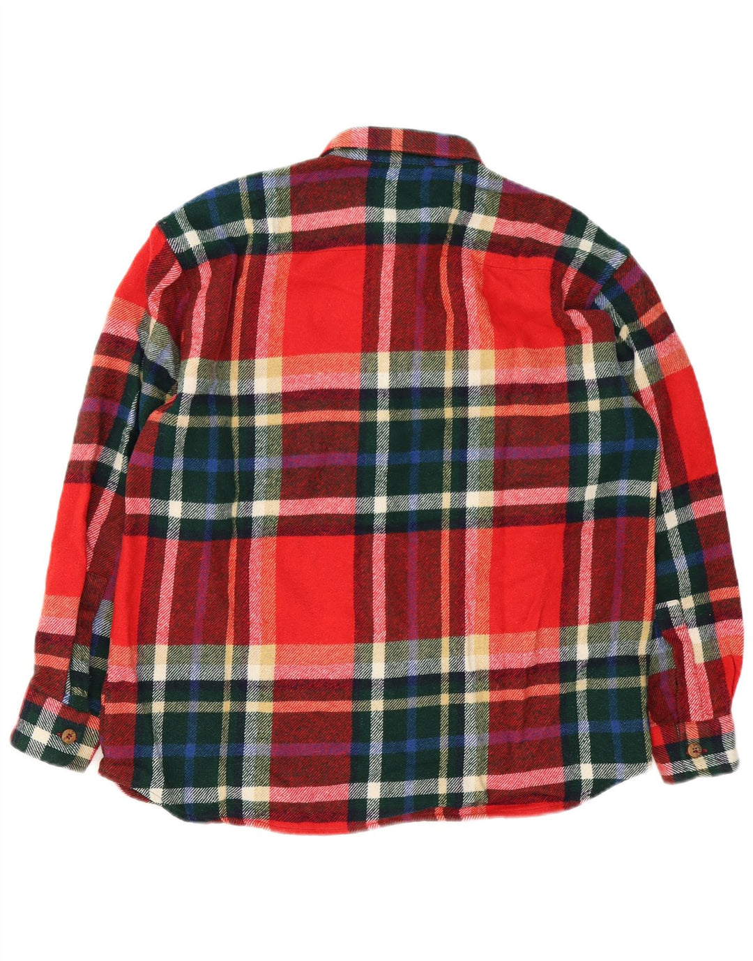 VINTAGE Herren Flanellhemd Große rot karierte Wolle