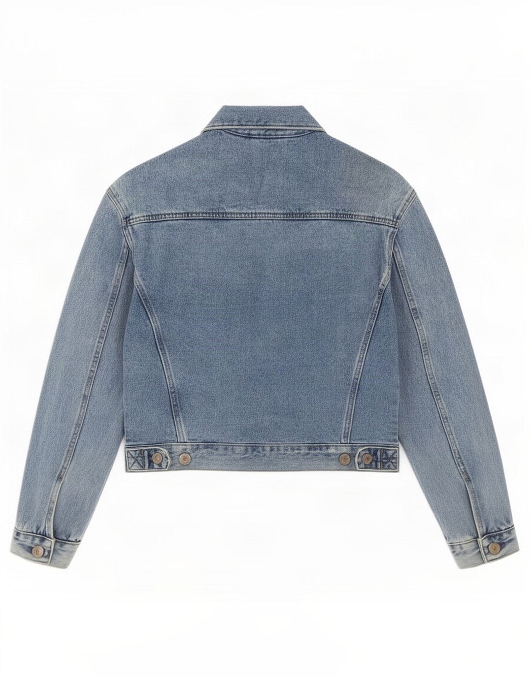 Zara Damen Crop Jeansjacke UK 6 XS Blaue Baumwolle