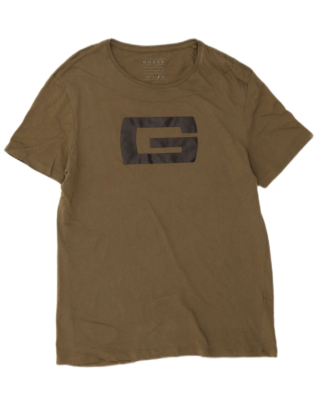 Guess Herren-T-Shirt mit Grafik, XL, Khaki, Baumwolle