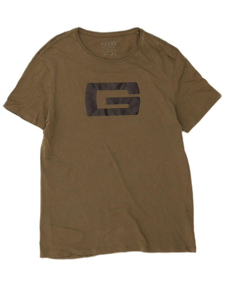 Guess Herren-T-Shirt mit Grafik, XL, Khaki, Baumwolle