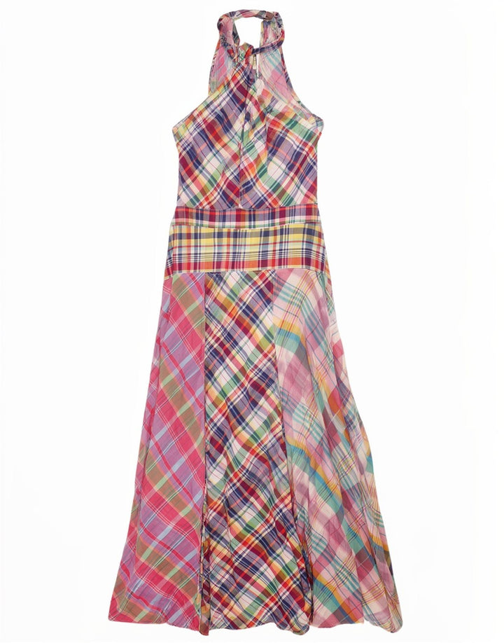 Polo Ralph Lauren Damen Neckholder-Kleid US 10 Großes mehrfarbiges Patchwork