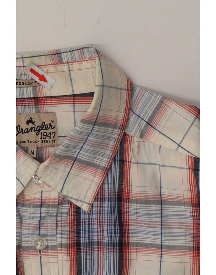 Wrangler Herren-Hemd, kurzärmelig, reguläre Passform, mittelgrau, kariert, aus Baumwolle