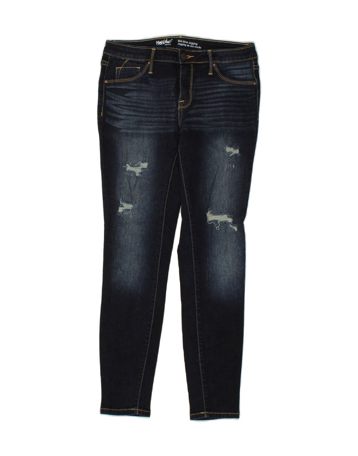 MOSSIMO Womens Distressed Jegging Jeans US 6 Medium W28 L28 Navy Blue Vintage Mossimo and Second-Hand Mossimo from Messina Hembry 