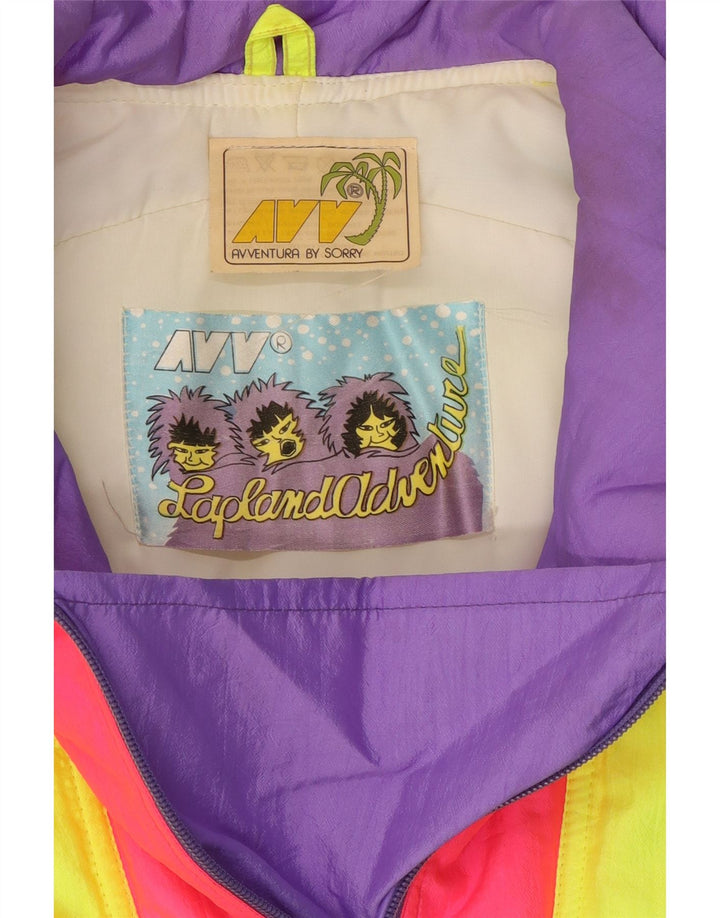 Vintage Damen Skijacke in Übergröße mit Grafik, UK 14, mittelmehrfarbig
