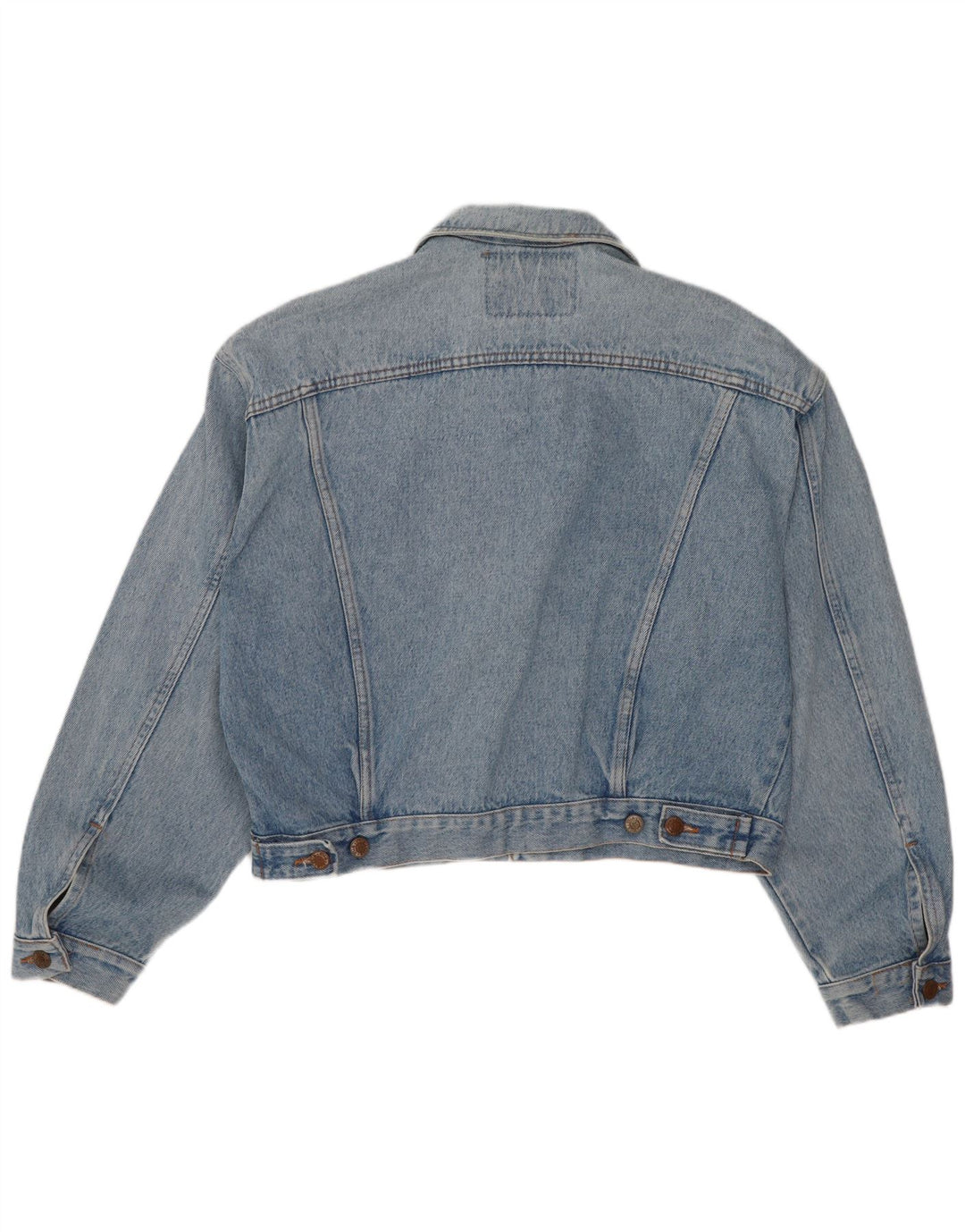 Wild Herren Crop Denim Jacke UK 38 Mittelblaue Baumwolle