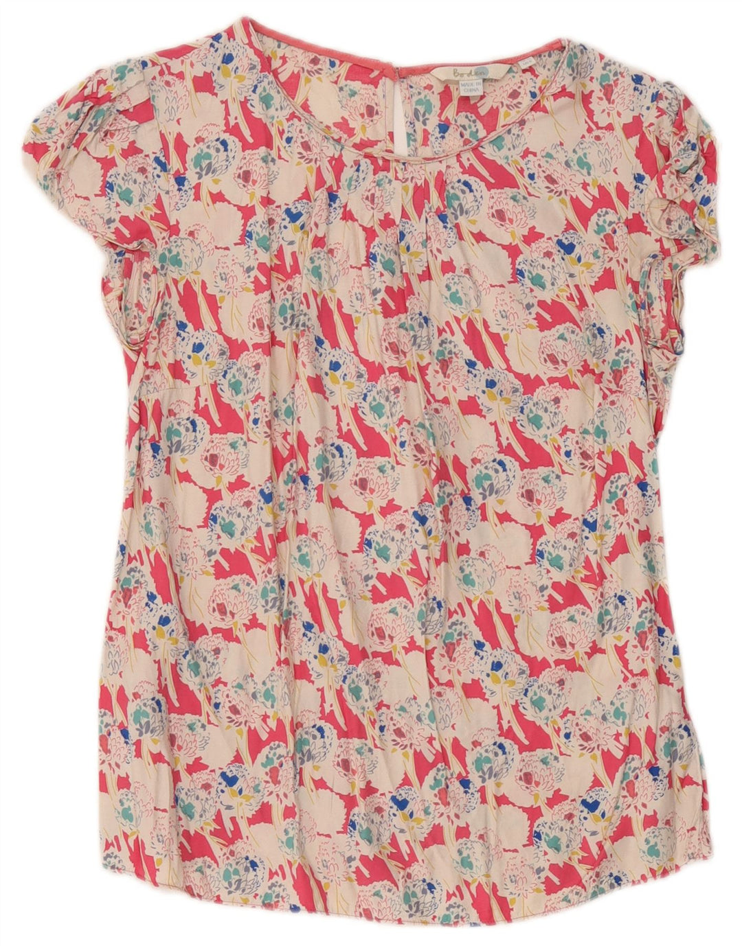 Boden Damen-Blusenoberteil, UK-Größe 40, Größe S, mehrfarbig, Blumenmuster, Viskose