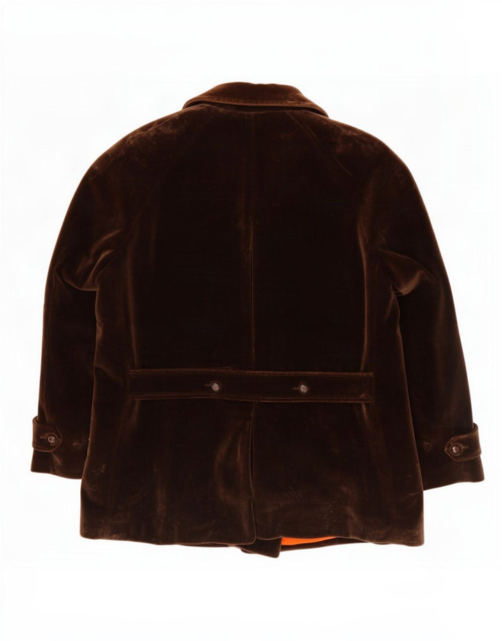 Capalbio Herren-Blazer, zweireihig, Samt, Gr. 40, Braun