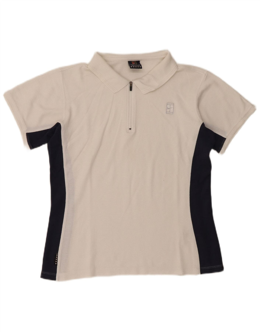 Nike Damen-Poloshirt US 4/6 Small Weiß Colourblock Baumwolle